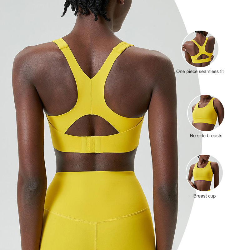 New Arrival High Support Adjustable Hasp Skin Friendly Beauty Back Naked Feeling Yoga Sports Gym Bra for Women