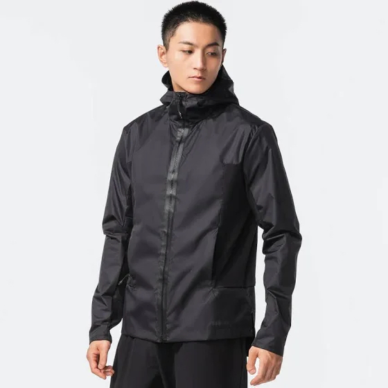 Henglong Wholesale Men's Waterproof Lightweight Black Jacket for Running