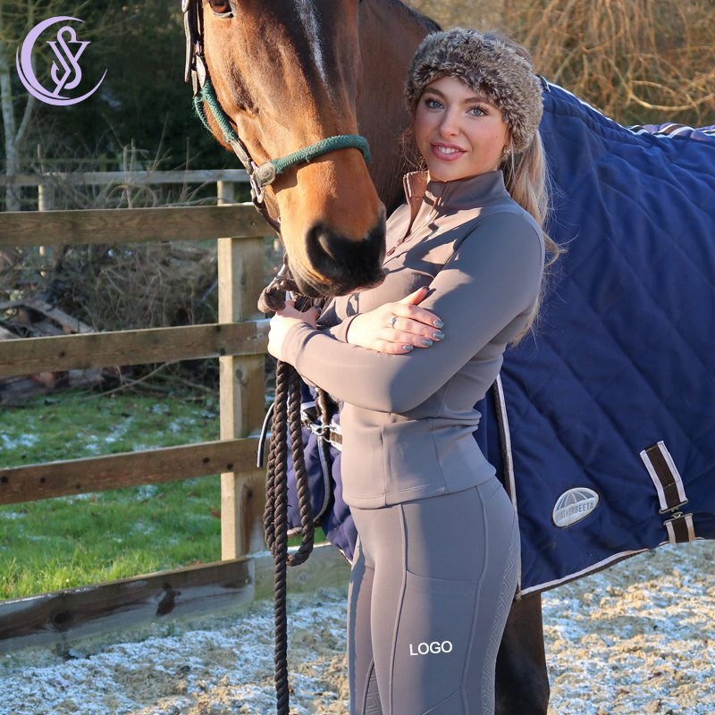 Equestrian Riding Pants Women High Waist Full Seat Silicone Winter Warm Fleece Riding Leggings and Tights