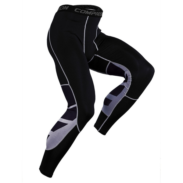 Men's Stretchy Quick-Drying Pants Sport Training Gym Wear Compression Leggings Fitness Jogging Trousers Tights Unisex Wicking Running Pants
