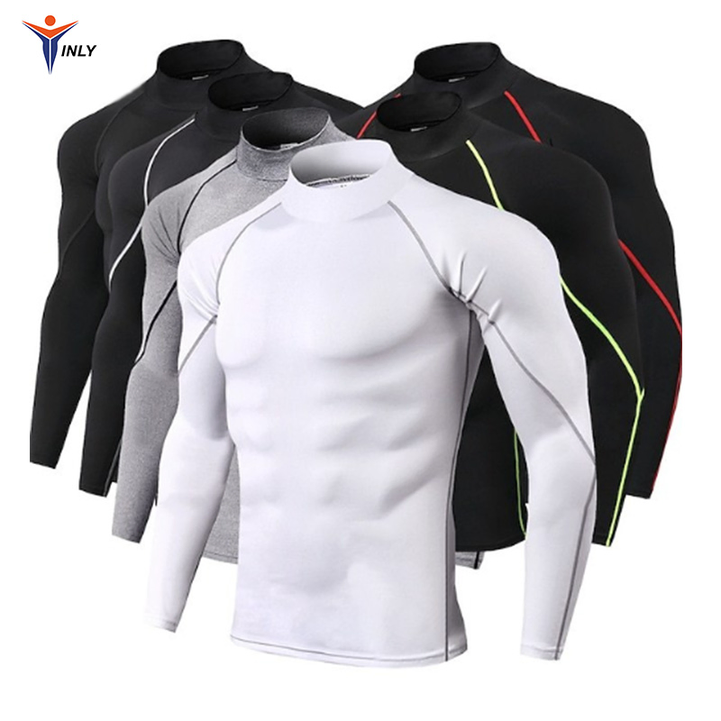 Custom Workout Athletic Gym Compression Fashion Fitness Shirt Quick Dry Long Sleeves Shirts for Men