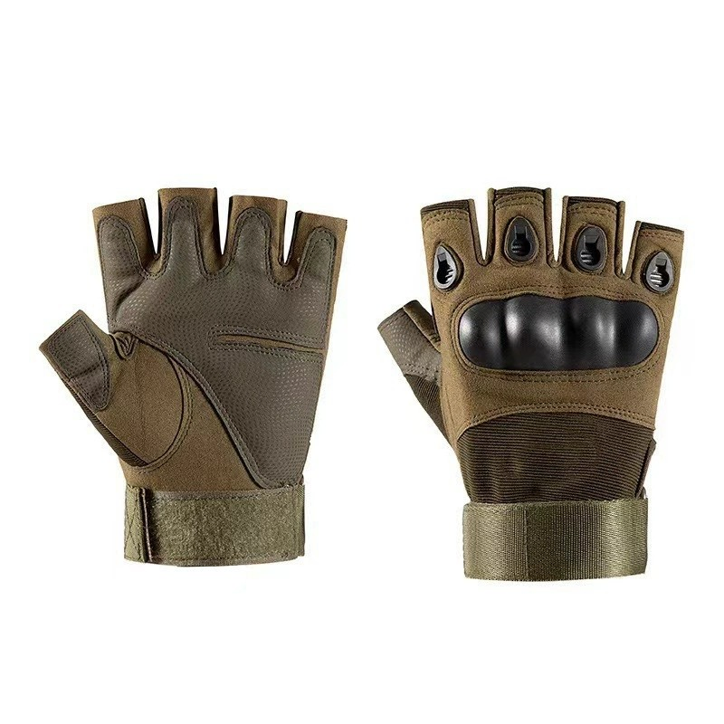 Heavy Duty Impact Protection Men Fingerless Workout Training Fitness Climbing Sports Gloves