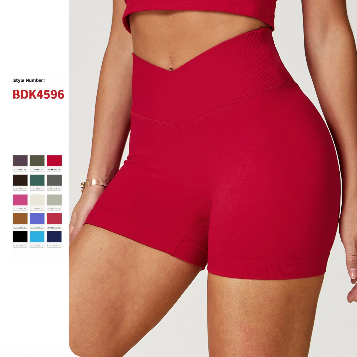 Seamless Knitted Women's Scrunch Butt High Waisted Athletic Workout Gym Shorts Booty V Cross Spandex Yoga Biker Shorts