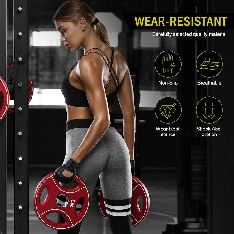 Amazon Hot Workout Gloves Men Women Fingerless Finger Weight Lifting Glove with Wrist Support, Full Padded Sport Gloves for Gym Exercise Fitness Training