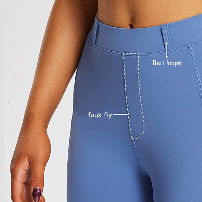 OEM/ODM Women High Rise Naked Feeling Breathable Knee Patch Silicon Active Schooling Horse Riding Tights Equestrian Breeches