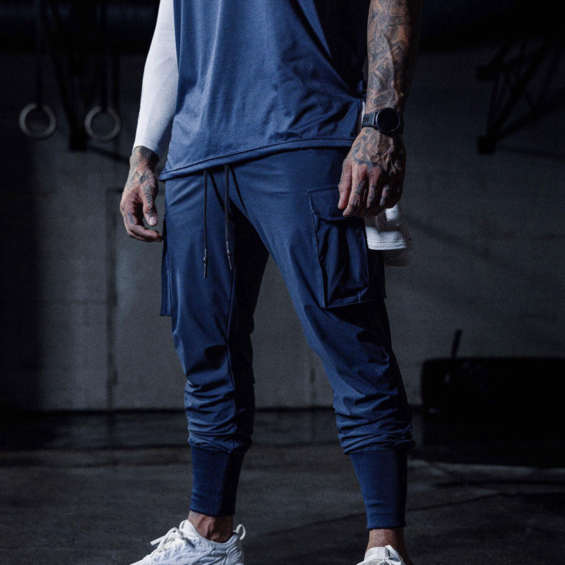 Long Stretch Casual Running Sports Fitness Track Trousers Gym Workout Men's Pants