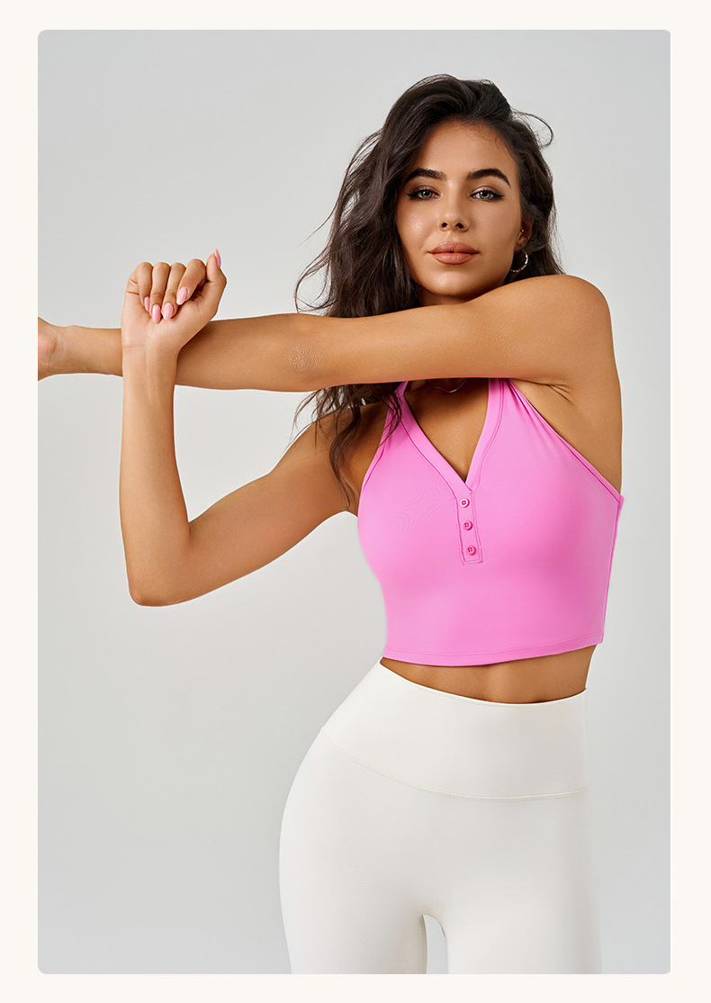 Woman Breathable Yoga Clothes Running Sports Fitness Vest Slim Fitting Tennis Top