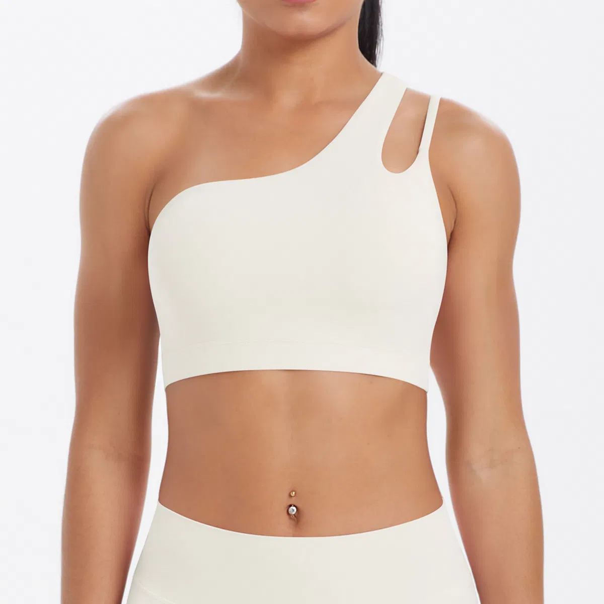 Wholesale Sexy One Shoulder Sports Bra for Women Medium Support Workout Yoga Asymmetrical Fitness Gym Crop Tank Top