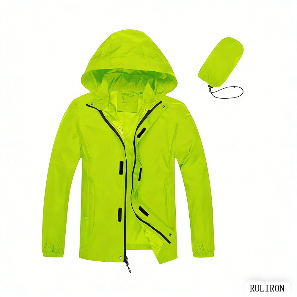 Custom Sports Packable Casual Men's Outdoor Wholesale Rain Hood Lightweight Waterproof Windbreaker Jacket for Hiking Cycling Running