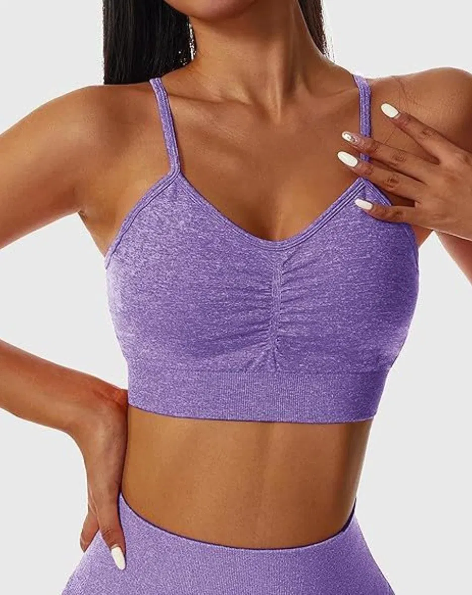 2 Piece Seamless Workout Sets Legging Yoga Sets with Padded Stretchy Sports Bra