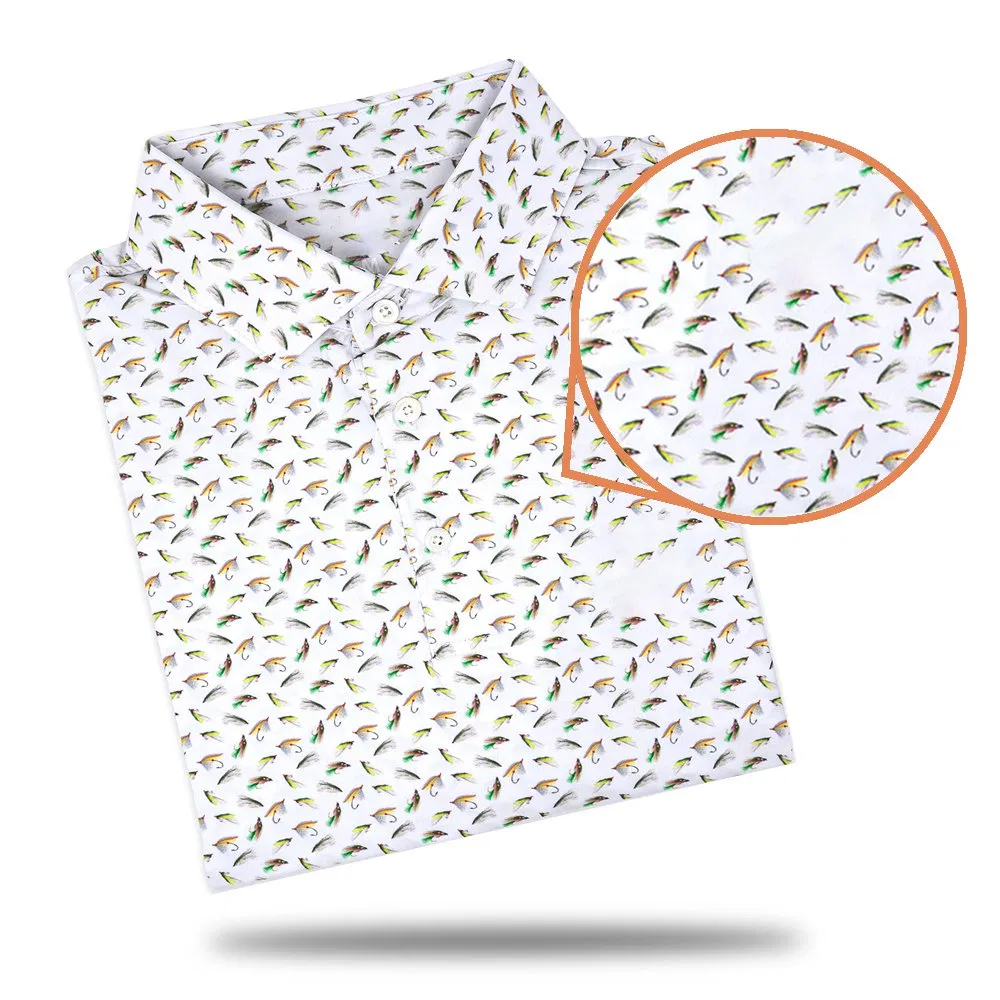 Design Performance Polyester Spandex Sports Workout Logo Custom Embroidered Polo Shirt Loose Fit Quick Dry Golf Clothes for Men