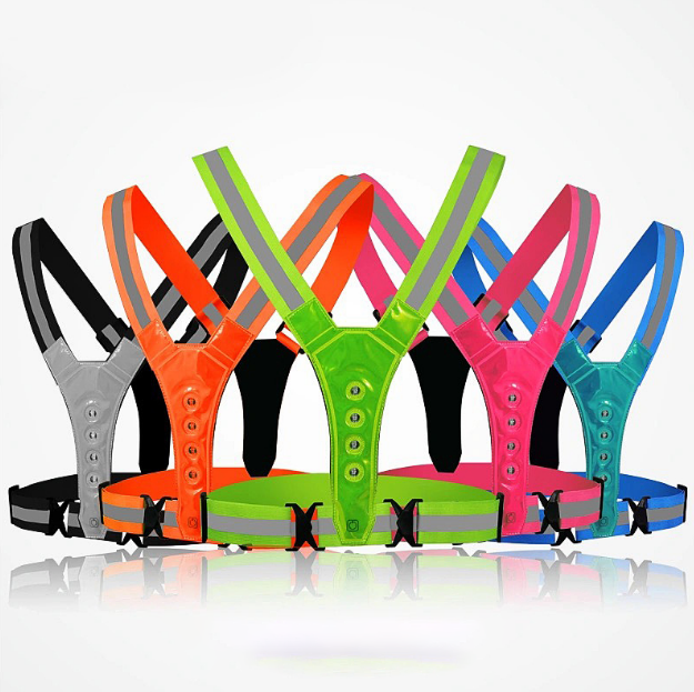Night Reflective Safety Strap Elastic Reflective Vest for Riding Night Run