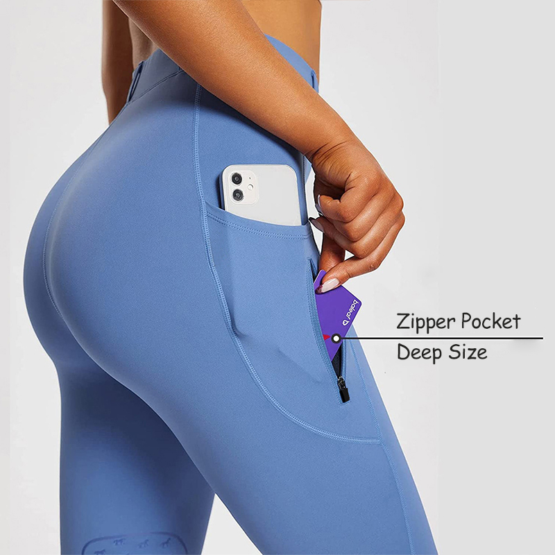 OEM/ODM Women High Rise Naked Feeling Breathable Knee Patch Silicon Active Schooling Horse Riding Tights Equestrian Breeches