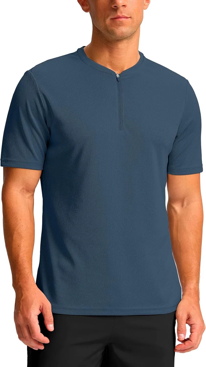 Men's Workout Shirts Short Sleeve Quick Dry T-Shirt Moisture Wicking Athletic Gym Running Shirts for Men