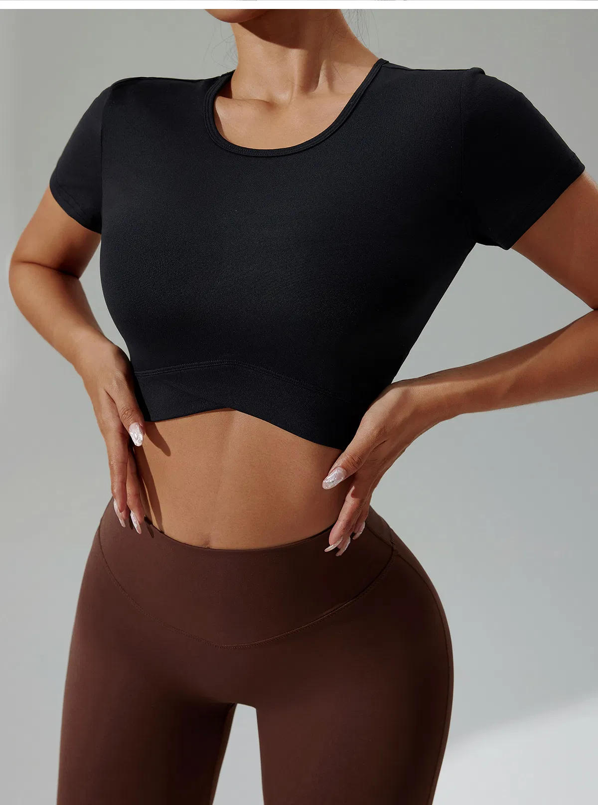 Wholesale Yoga T-Shirt Women's Crop Top Fitness Short-Sleeve High-Elastic Breathable Yoga Top