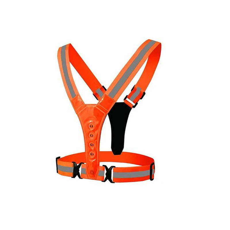 CE High Visibility Adjustable Reflective Safety Harness Durable Bicycle LED Vest for for Men Women Night Cycling, Hiking