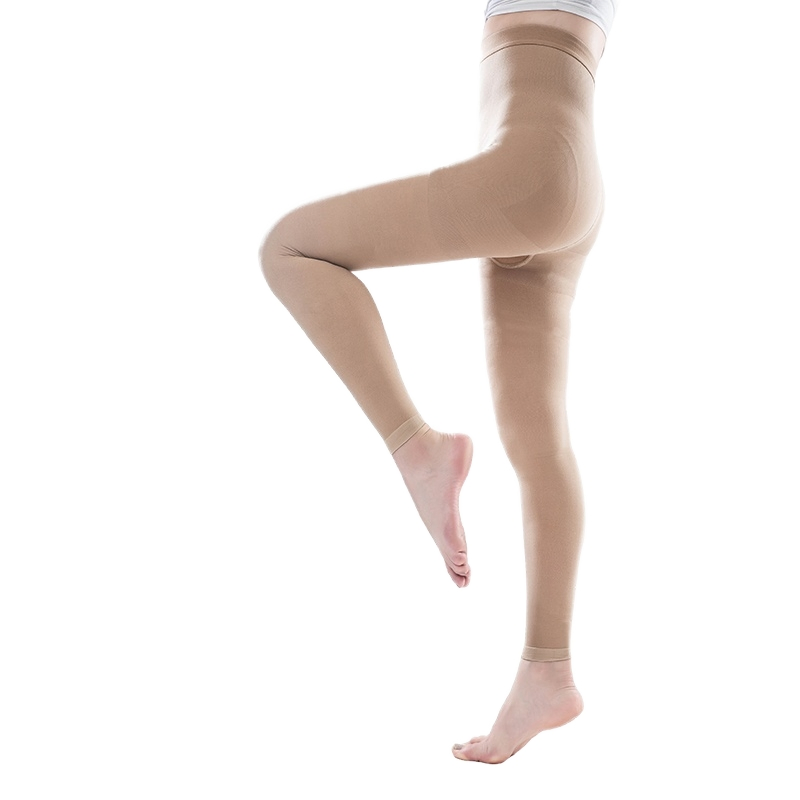 Women's High-Waisted Pantyhose Length Compression Stockings Yoga Leggings Custom Logo Summer Breathable Capri Sports Knitted