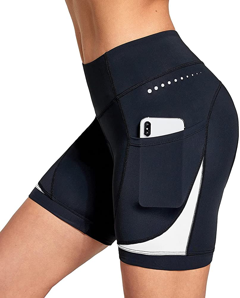Women's 5" Bike Shorts 4D Padded Pockets Cycling Shorts Mountain Biking Bicycle Spin Gel Upf50+