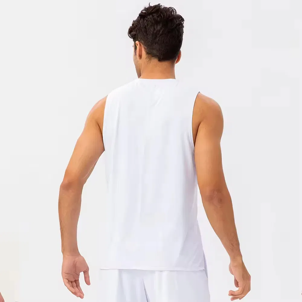 Wholesale Men's Sports Vest Fitness Running Training High Elastic Wounding Breathable Quick-Drying Loose Tank Tops