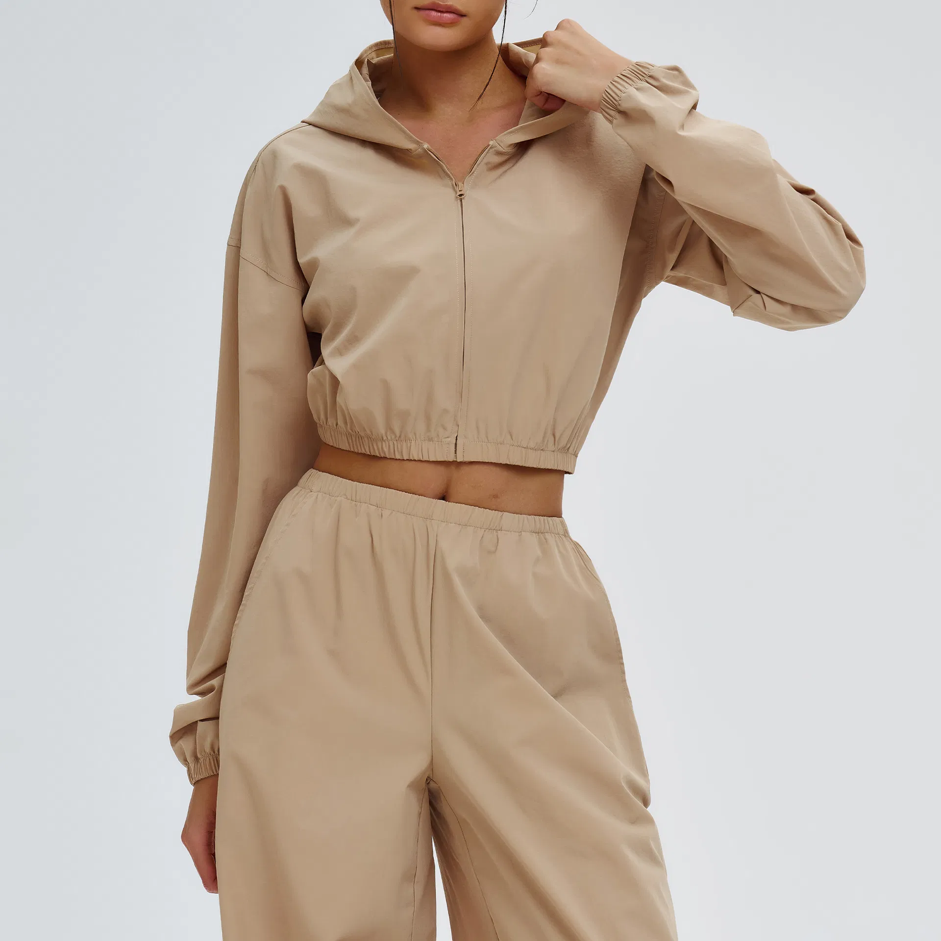 Outdoor Sun-Protective Coat with Zipper Windproof Hooded Jacket Cycling and Mountaineering Sports Outer Jacket