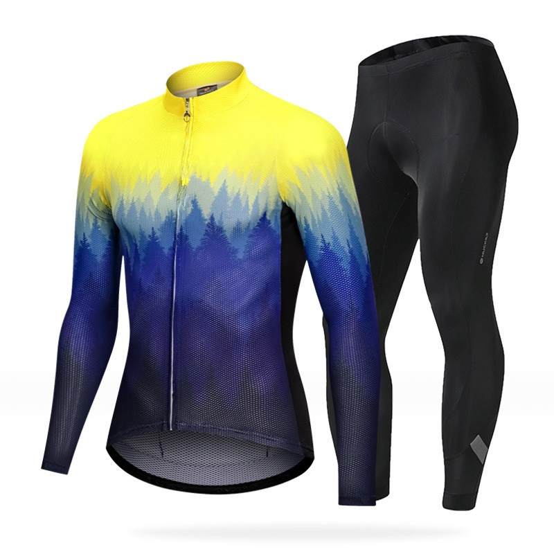 Hot Custom Sportswear Long Sleeve Digital Sublimated Printing Bicycle Clothes Light Material Shirts and Pants Cycling Jersey