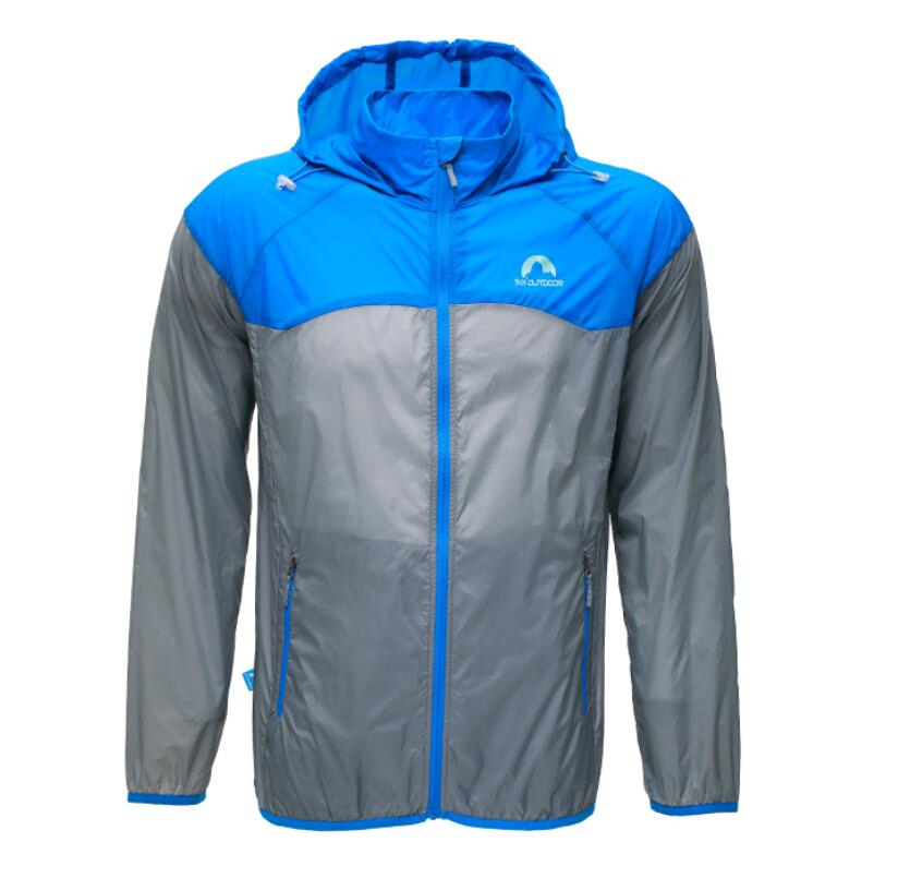 Men Cycling Windproof Jackets Hooded Skin Coat Sun-Protective Anti-Splashing Water Apple Green Light Cycling