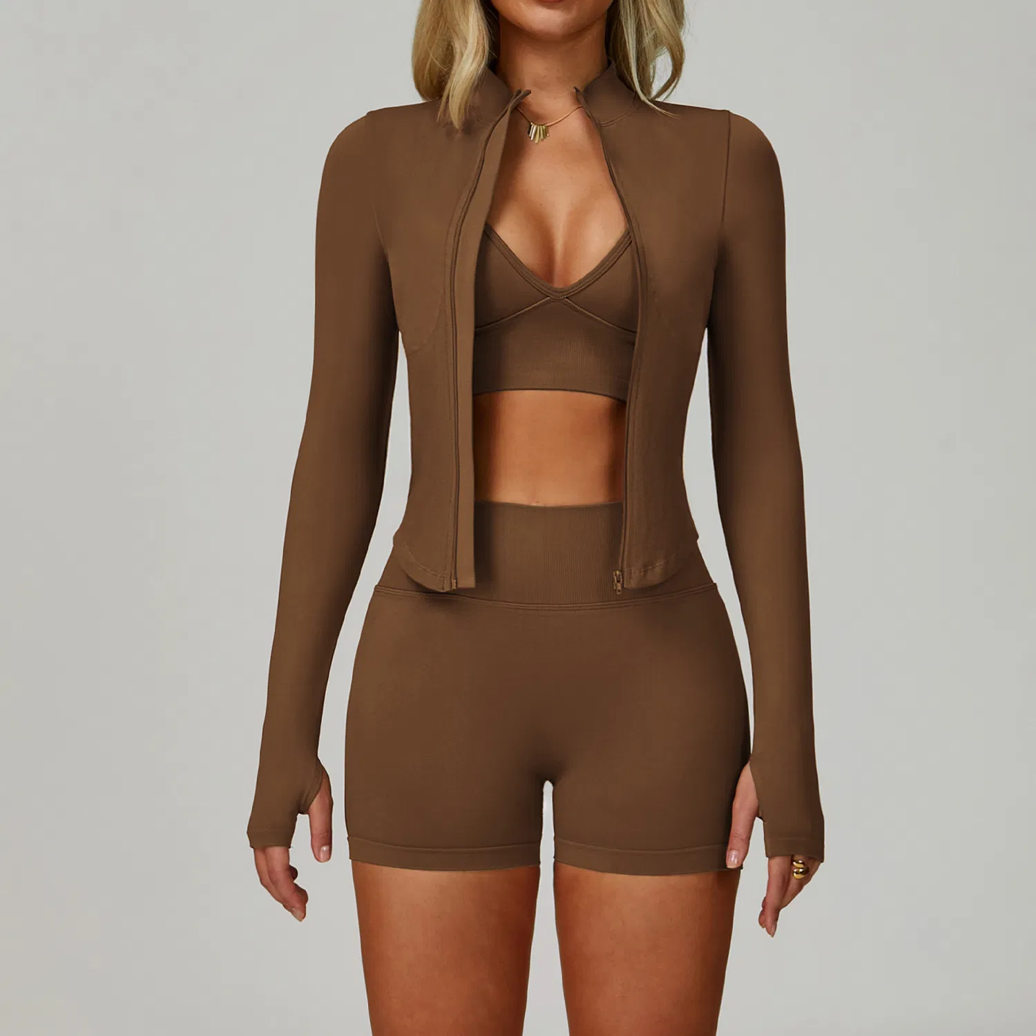 Women's Seamless Legging Yoga Bra Suit Long Sleeve Jacket Quick Dry High Waist Leggings Gym Shorts Fitness Clothing Sports Top Pants Custom Yoga Wear