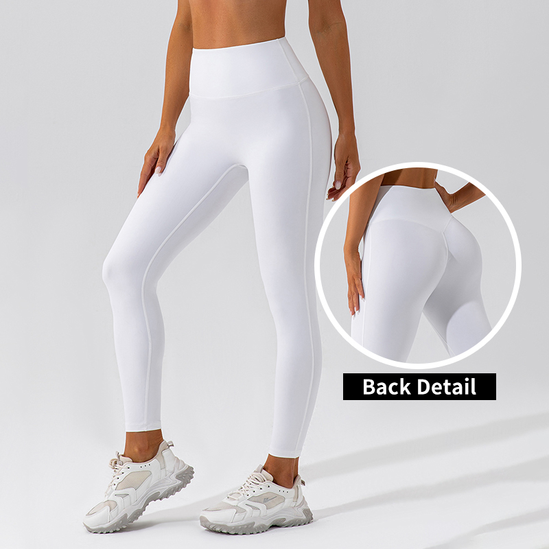 Wholesale Custom Fitness Athletic Clothing Quick-Drying Nude Feeling High Waist Buttock Lifting Abdominal Compression Sports Running Yoga Gym Leggings for Women