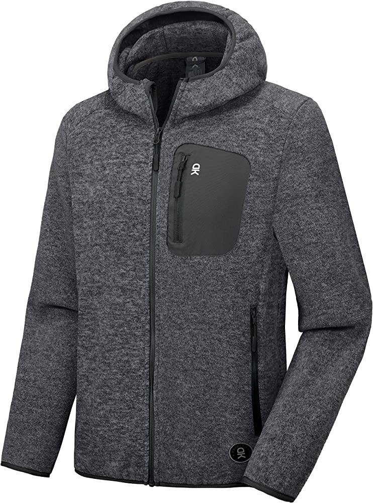 Men′ S Lightweight Sport Outdoor Fashion Winter Warm Polar Fleece Running Jacket Hooded Full Zip Hiking Jacket