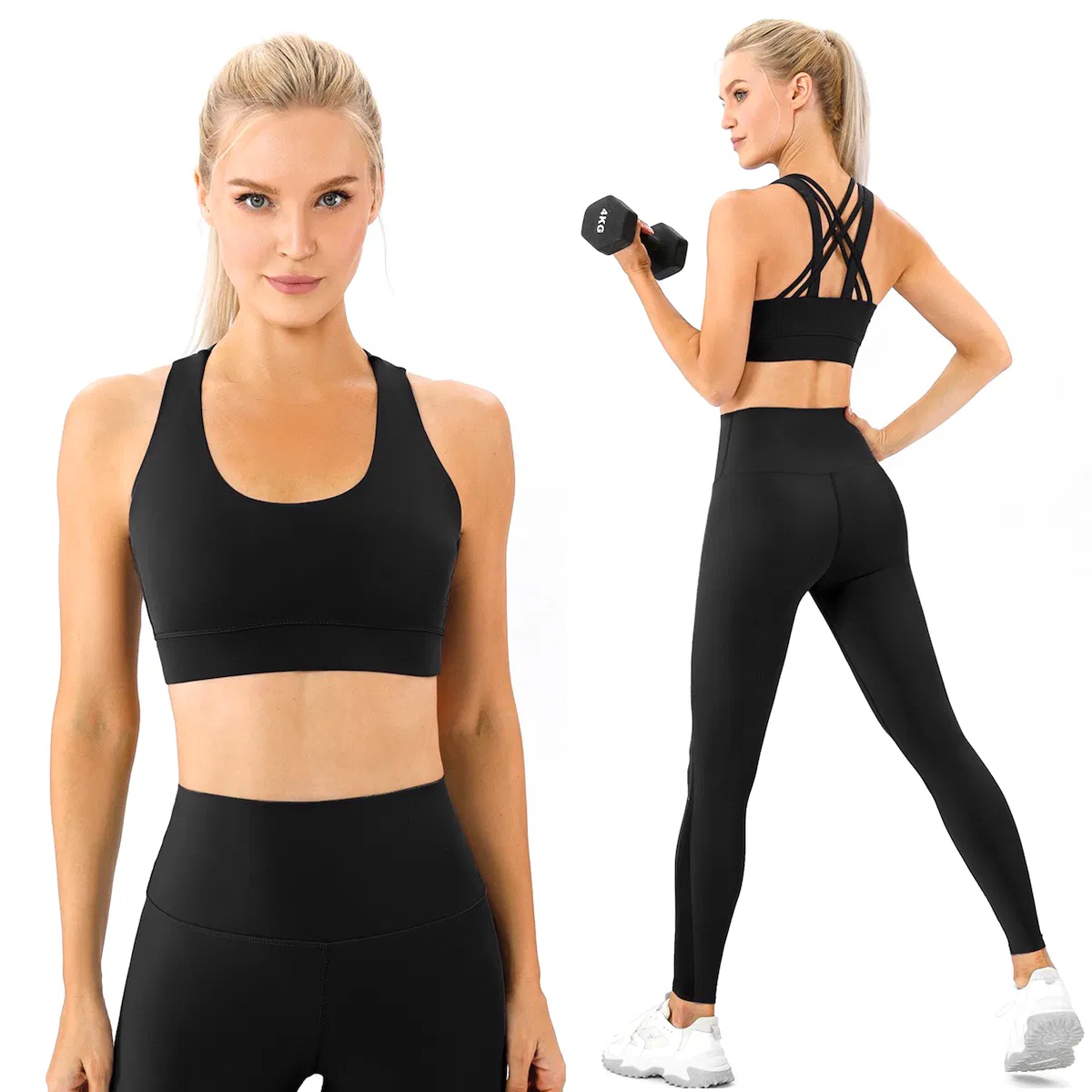New Fancy Multi Strappy Back Ropa De Yoga Apparel Sports Bra for Women, Custom Logo Medium Support Breahable Running Top Gym Bra with Removable Cups