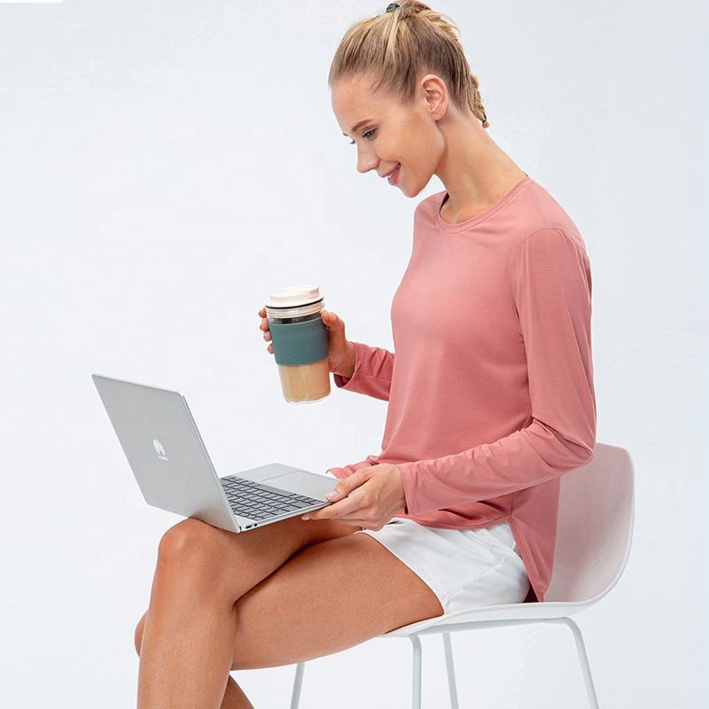 Upf50+ Long Sleeve Protection Quick-Dry Workout Tops with Pockets Hiking Swim Shirt