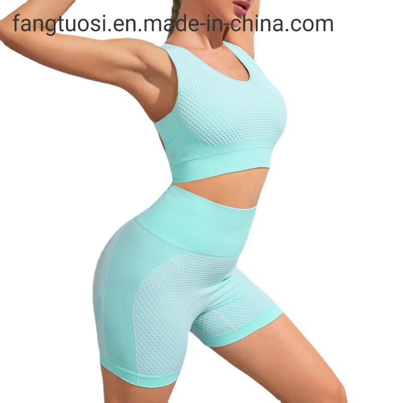 Custom Logo Solid Colors Quick Dry High Support Sexy Strappy Seamless Ribbed Workout Running Sports Bra for Women Fitness