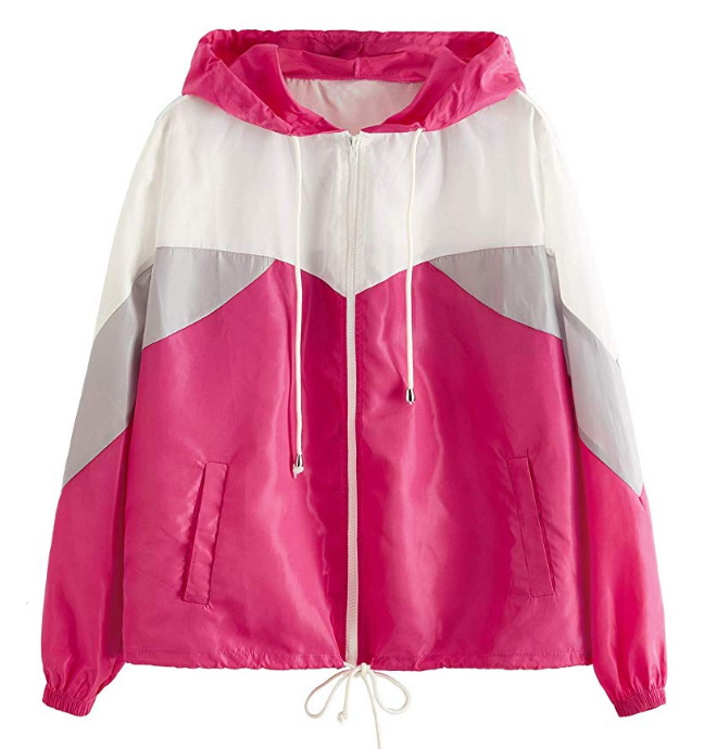 Wholesale Custom Windproof Breathable Cycling Windbreaker Zipper Jacket with Hood Stripe Contrast Color