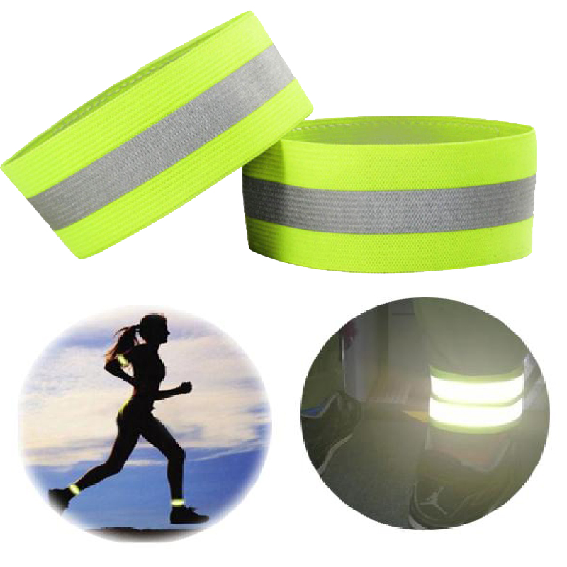 Reflective Fabric Armbands with Two Reflective Strips for Jogging Gear