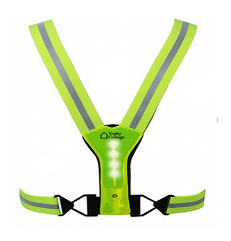 LED Running Reflective Vest Gear Adjustable Safety Waterproof Vests with High Visibility Elastic Straps