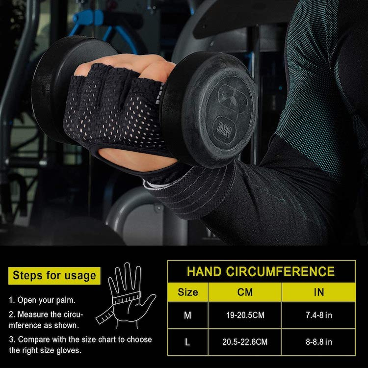 Factory Price Palm Protection Gym Gloves with Built-in Wrist Wrap, Breathable Weight Lifting Gloves, Solid Grip Fitness Half Finger Gloves for Cross-Training
