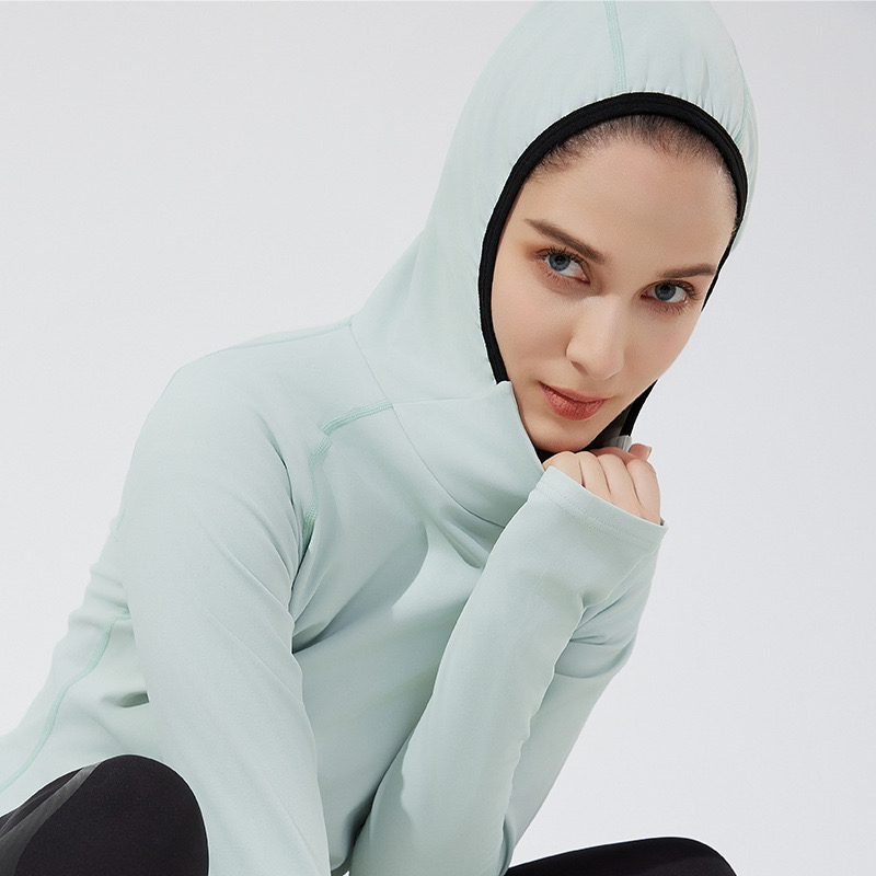 Tianchen New Design Active Training Top Fleece Lined Hoodies for Women, Custom Logo Long Sleeve Pullover Workout Sports Sweatshirts with Thumb Holes