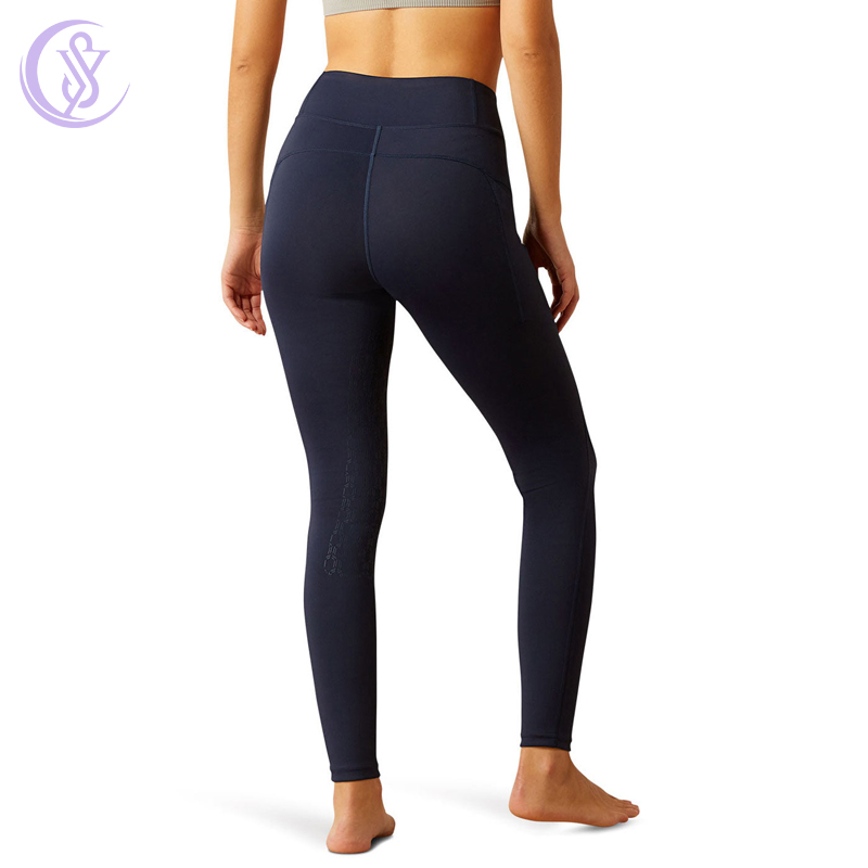 Custom Equestrian Clothing Overlapped V Shape Waistband Horse Riding Half Grip Tights
