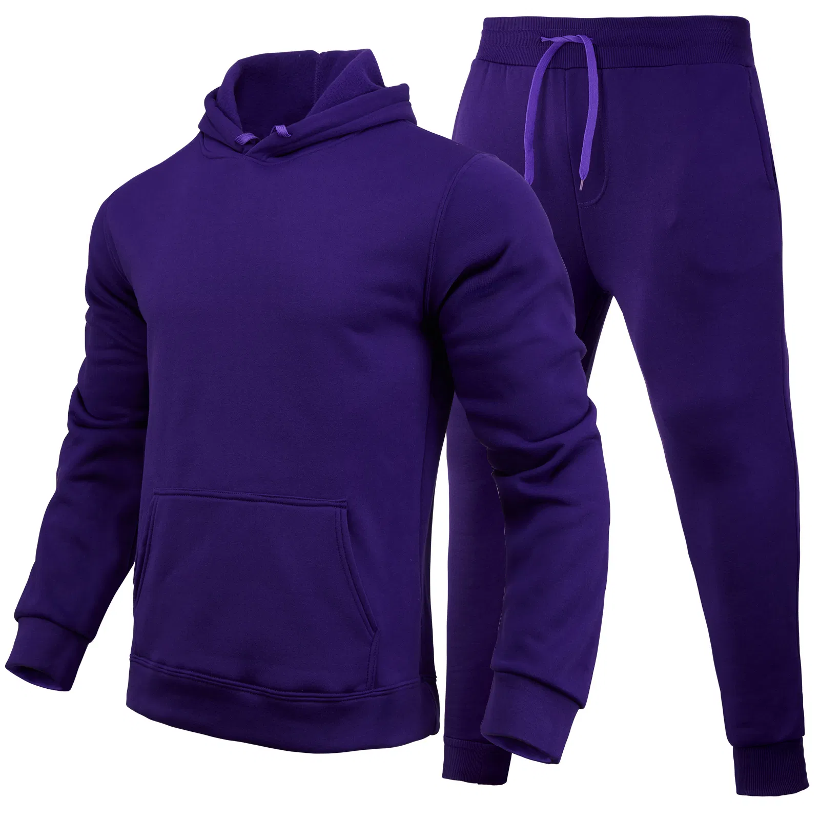 Wholesale Plus Size Sports Jogger Set Training&Jogging Wear 100% Cotton Fleece Loose Hoodies Sweatsuit for Mans