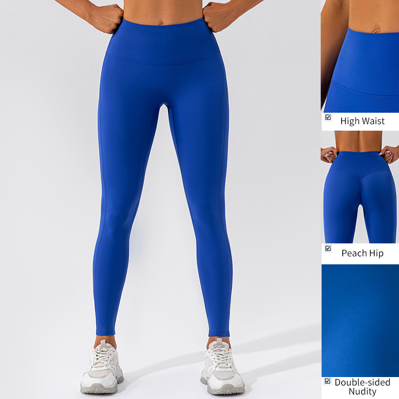Wholesale Custom Fitness Athletic Clothing Quick-Drying Nude Feeling High Waist Buttock Lifting Abdominal Compression Sports Running Yoga Gym Leggings for Women