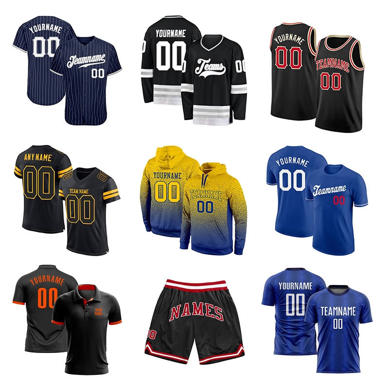 Wholesale Custom Sublimation Soccer Football Basketball Hockey Baseball Cycling Fishing Golf Unifrom High Quality Men Shirt Polo Short Sportswear Jerseys