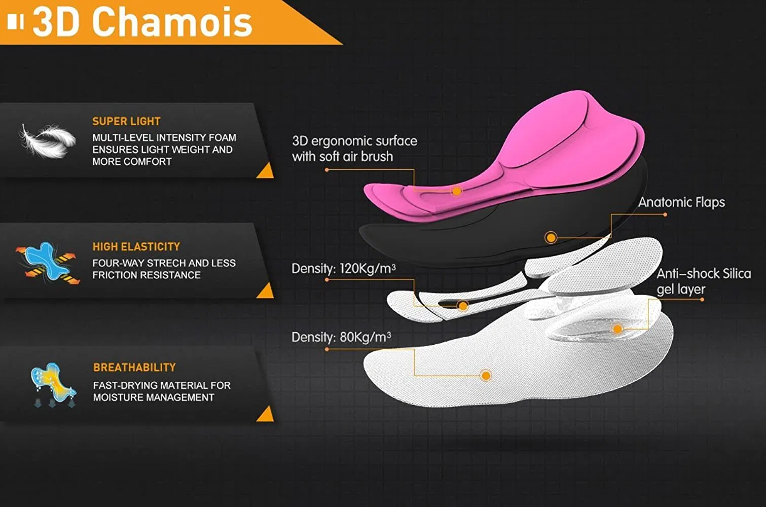 3D Padded Biking Half Pants Bicycle Riding Quick-Dry Pocket Tights Shorts for Cycling Shorts