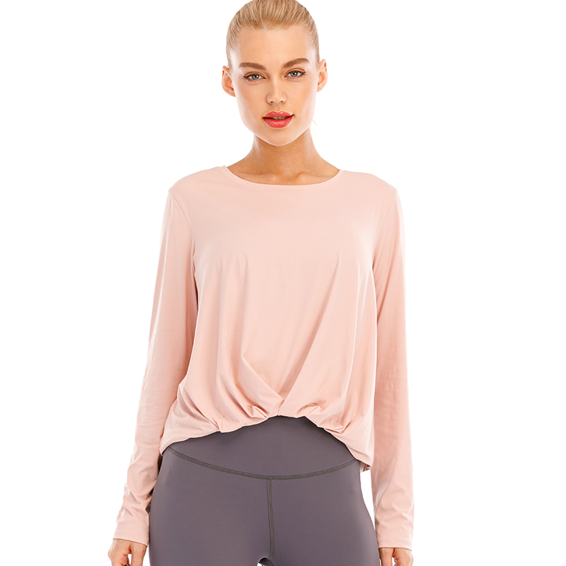 2021 New Yoga Tank Long Sleeve Fashion Fitness Wear Breathable Yoga Top