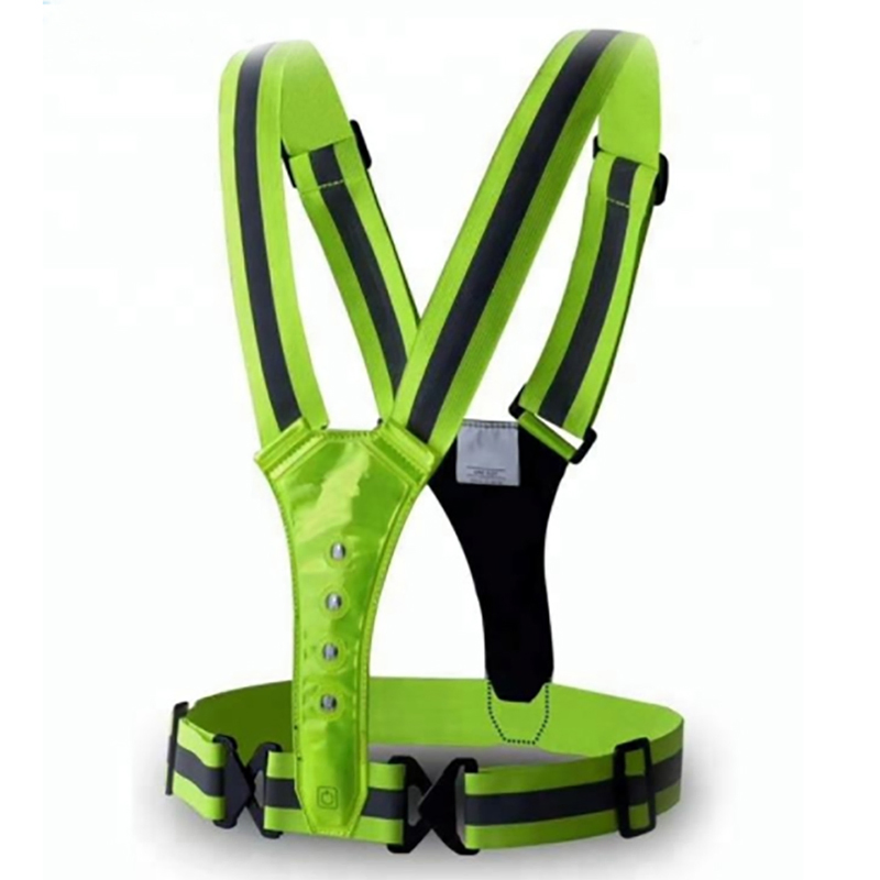 LED Running Reflective Vest Gear Adjustable Safety Waterproof Vests with High Visibility Elastic Straps