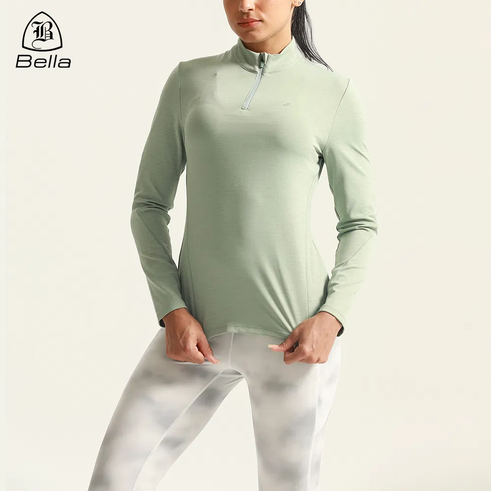 Quick Dry Women Outdoor Running Sport Shirts Long Sleeve 1/4 Zip up Pullover Workout Hiking Athletic Shirts