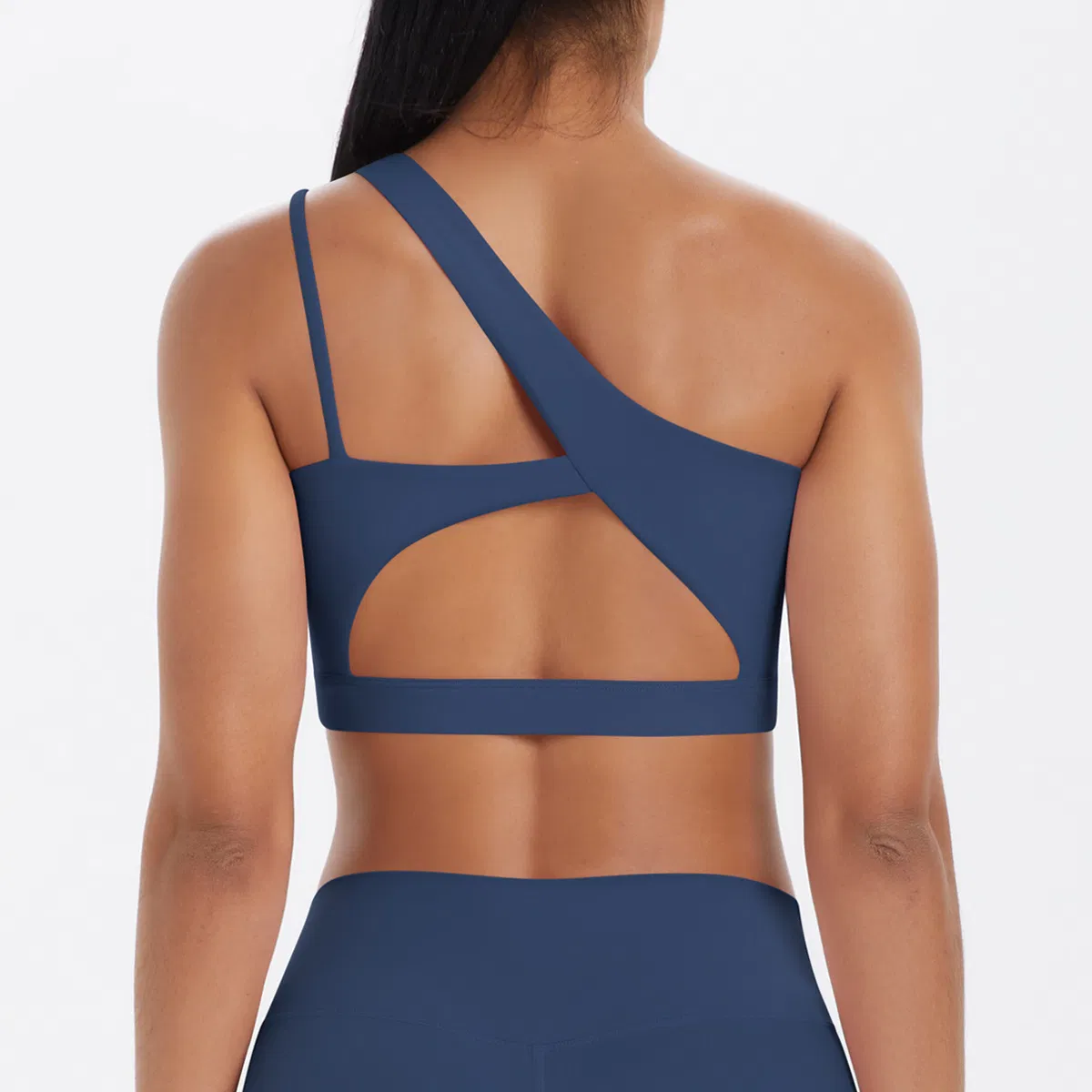 Wholesale Sexy One Shoulder Sports Bra for Women Medium Support Workout Yoga Asymmetrical Fitness Gym Crop Tank Top