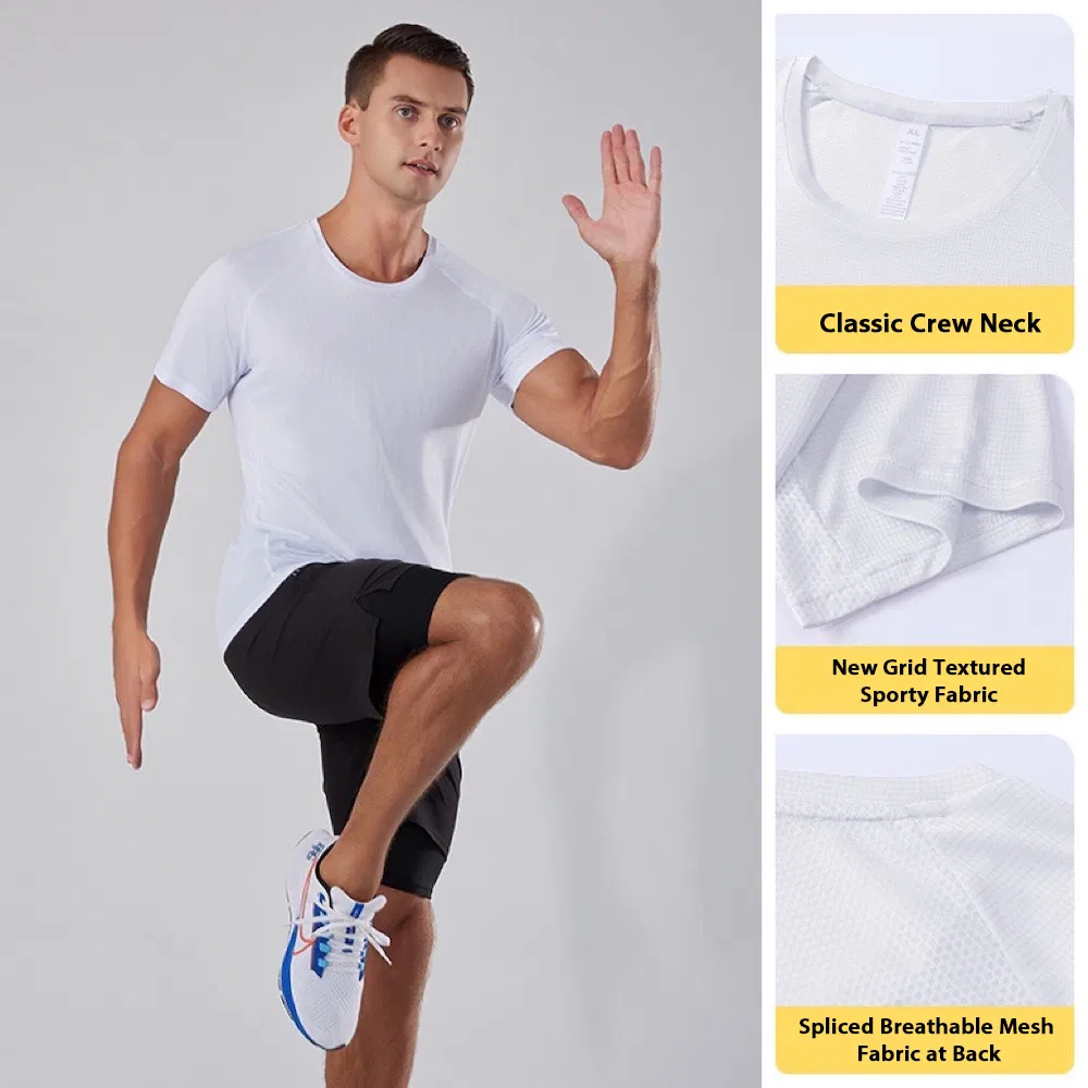Wholesale New Active Quick Dry Mens and Womens Matching Short Sleeved Workout T Shirt, Moisture Wicking Mesh Athletic Tee Shirts for Men