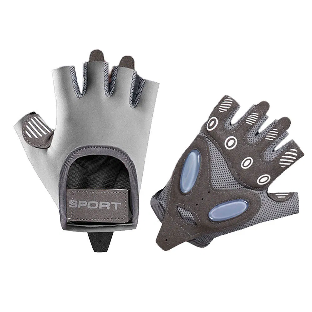 Customized Logo Women's High Quality Half-Finger Sports Gloves Non-Slip Cycling and Weightlifting Gym Gloves Adjustable Cycling Weightlifting Gloves for Fitness