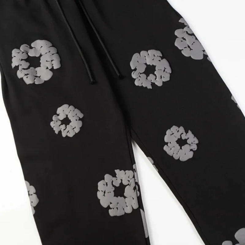 Denim Tears Track Pants Athletic Street Look with Custom Graphic Design