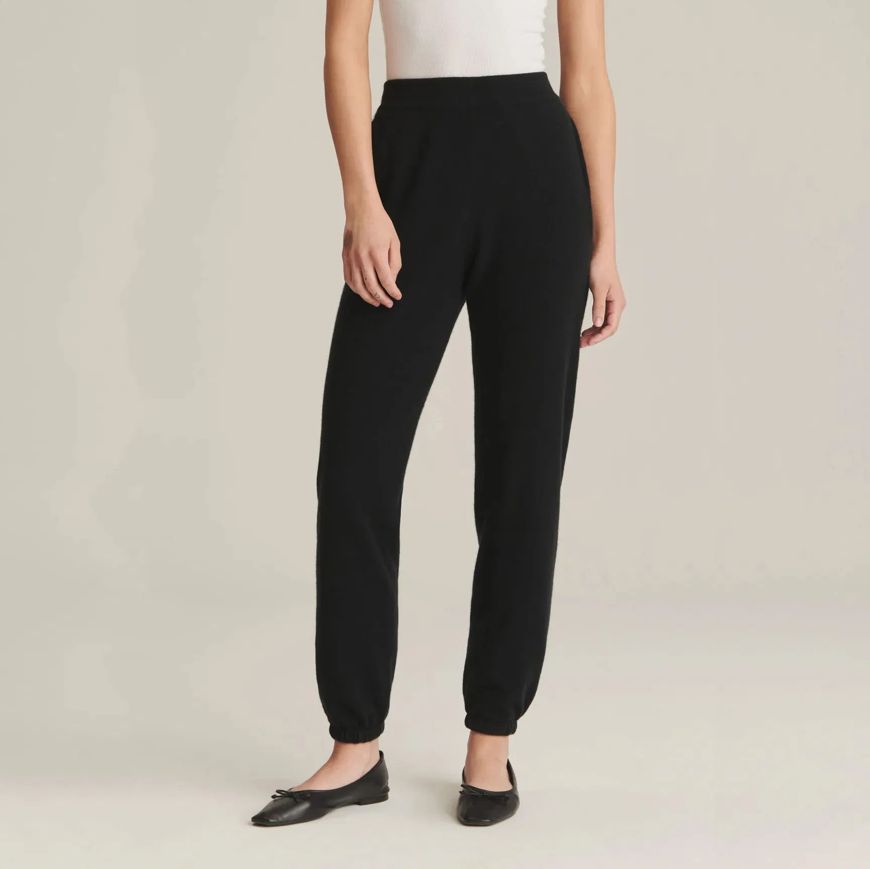 Cashmere Knitted Women's Fashion Multi-Color Cinched-Ankle Jogger-Pant, Track-Pant or Sweatpant